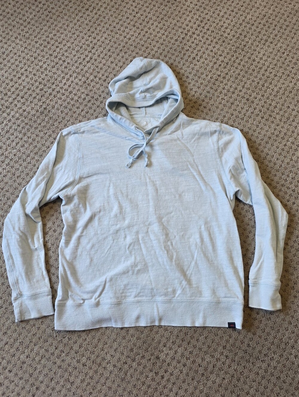 Faherty Pale Blue Lightweight Hooded Long-Sleeve Pullover